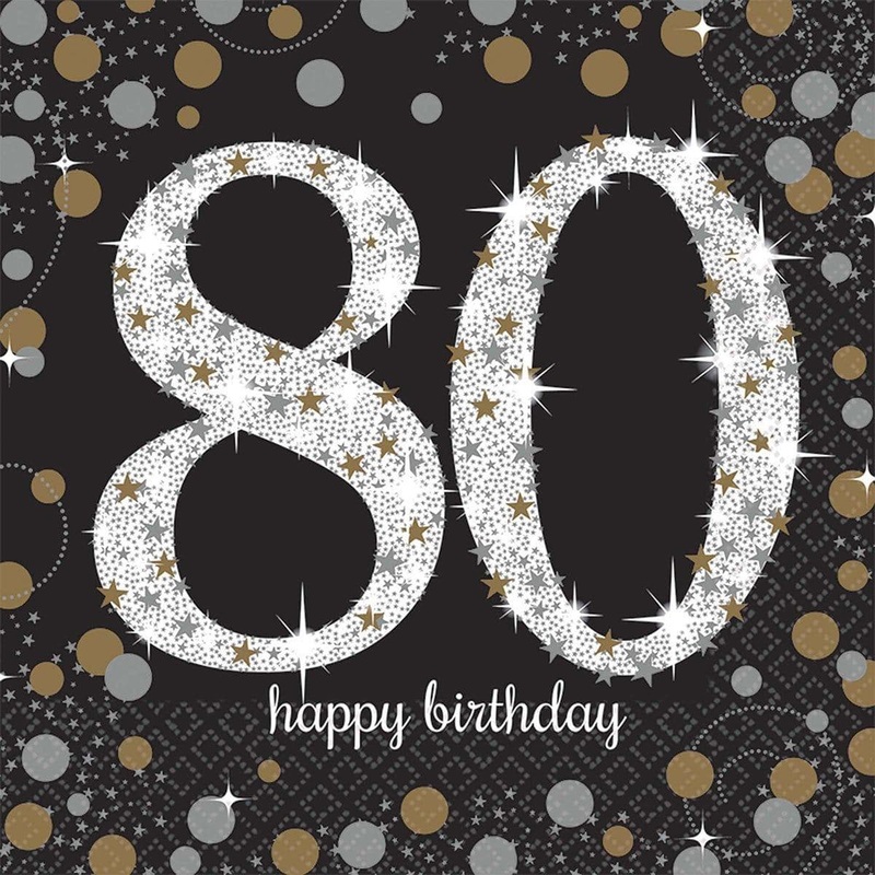 80th Sparkling Celeb - Lunch Napkins 16/pkg