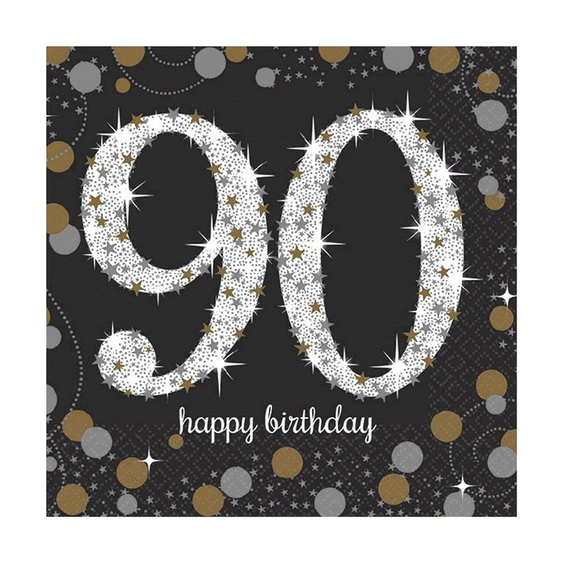 90th Sparkling Celeb - Beverage Napkins 16/pkg