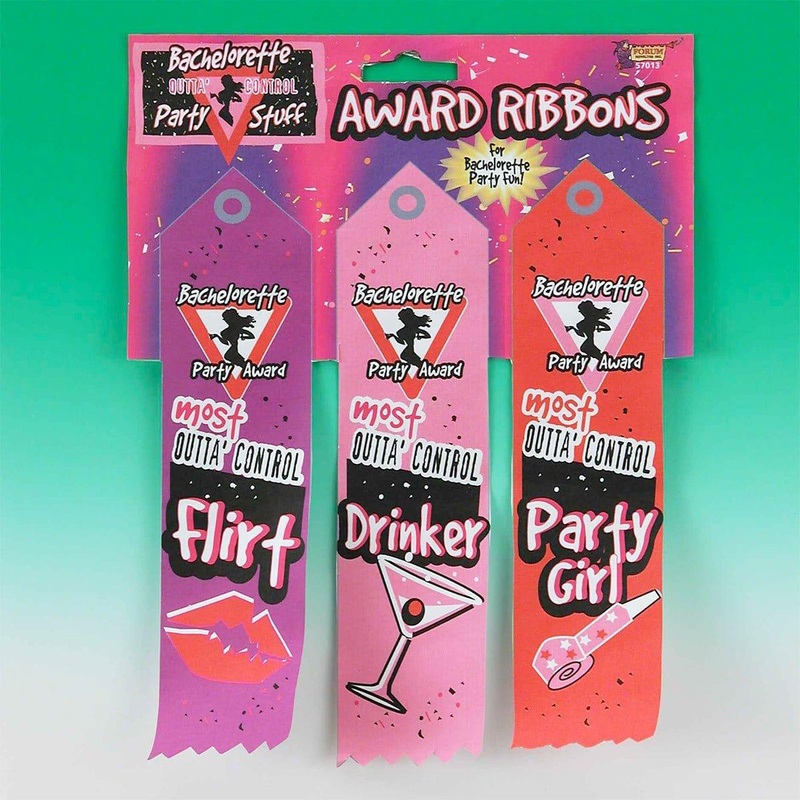 Bachelorette party award ribbons, 3 per package