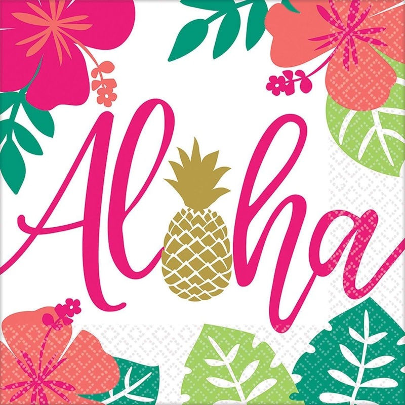 Gold Aloha Lunch Napkins, 16 per Package