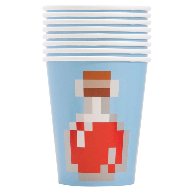 Minecraft paper cups 9 ounces, 8 per package