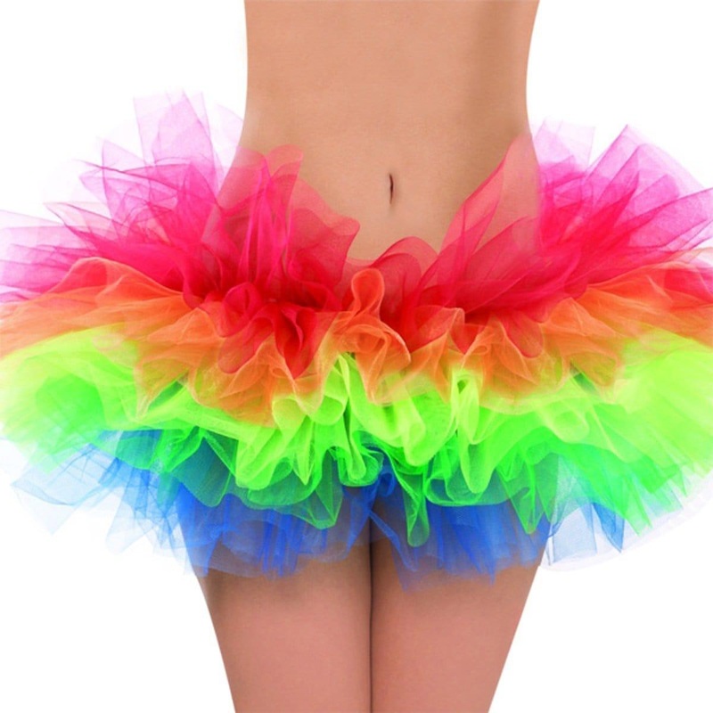 Neon rainbow tutu for women