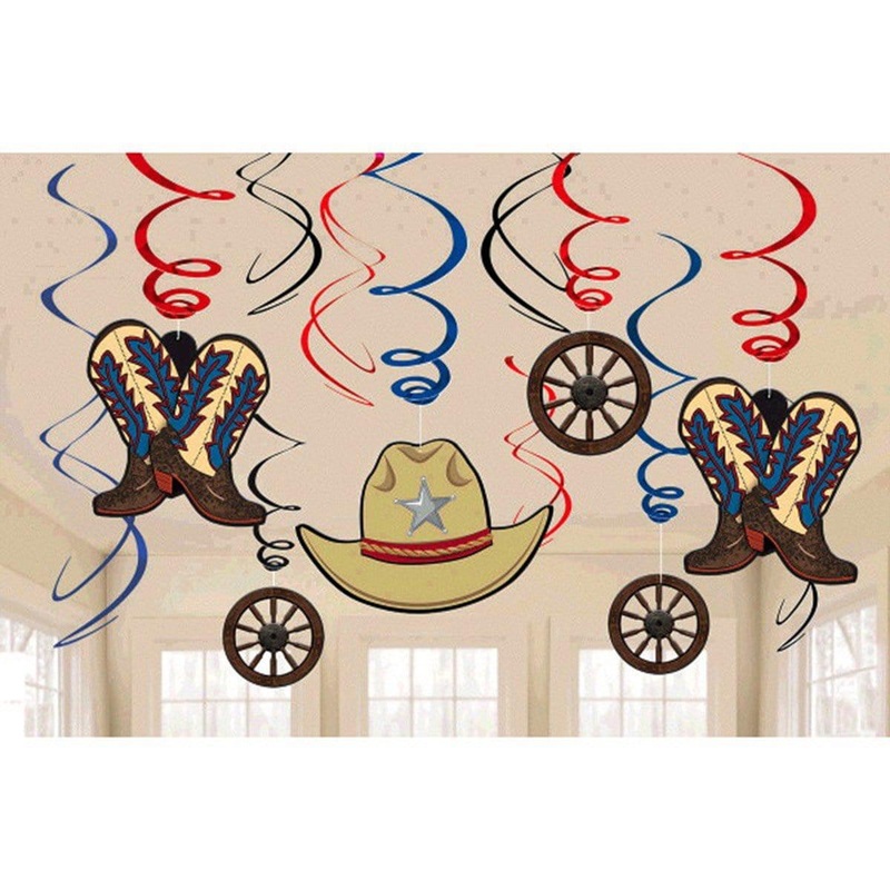 Western Swirl Decorations, 12 per Package