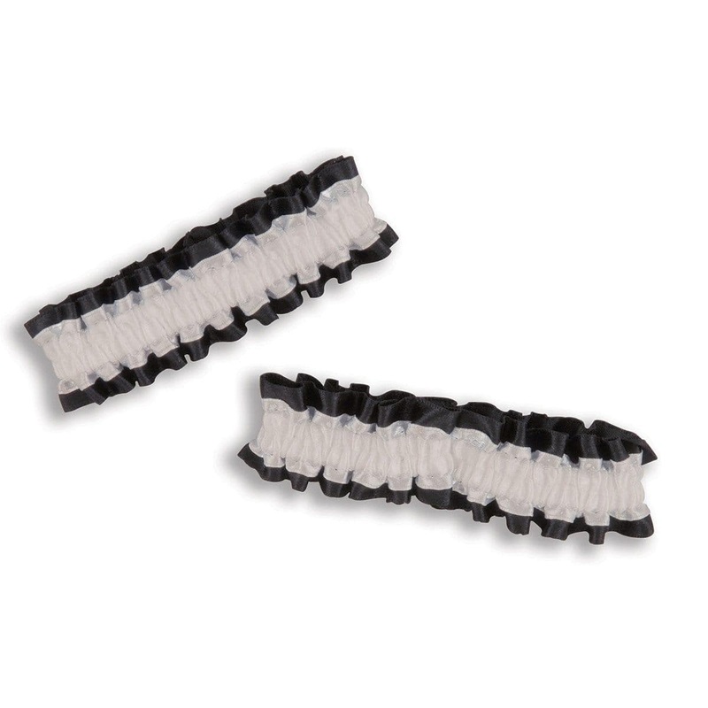 White & black garters & armbands
