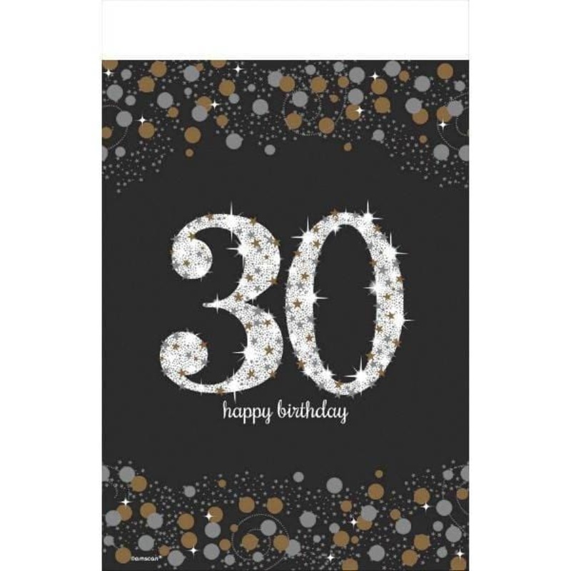 30th Sparkling Celeb - Plastic Table Cover 54 X 102 In.