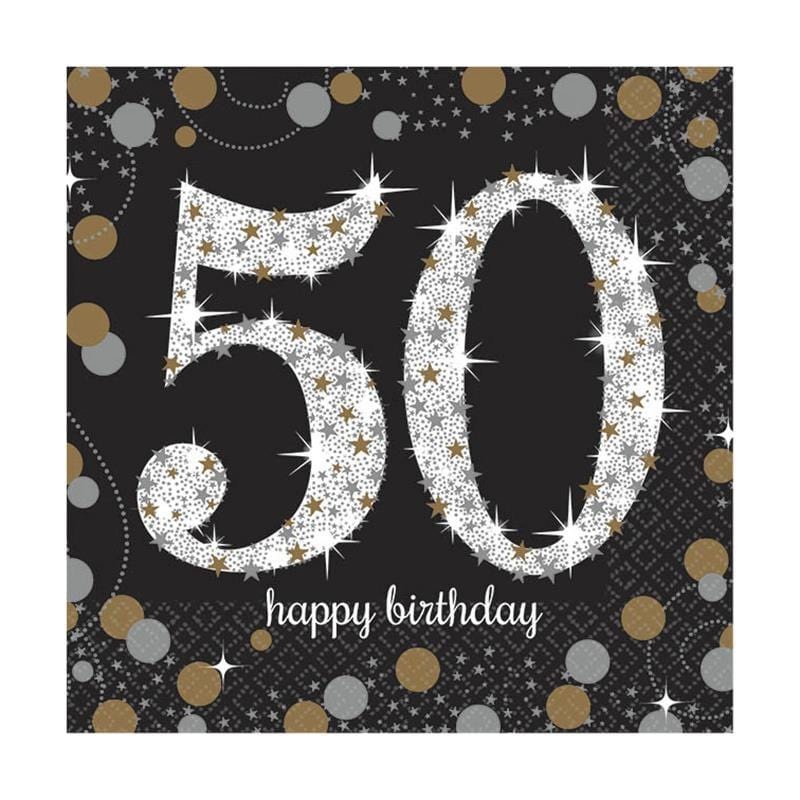 50th Sparkling Celeb - Beverage Napkins 16/pkg.