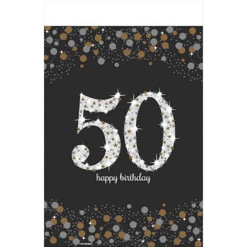 50th Sparkling Celeb - Plastic Table Cover 54 X 102 In.