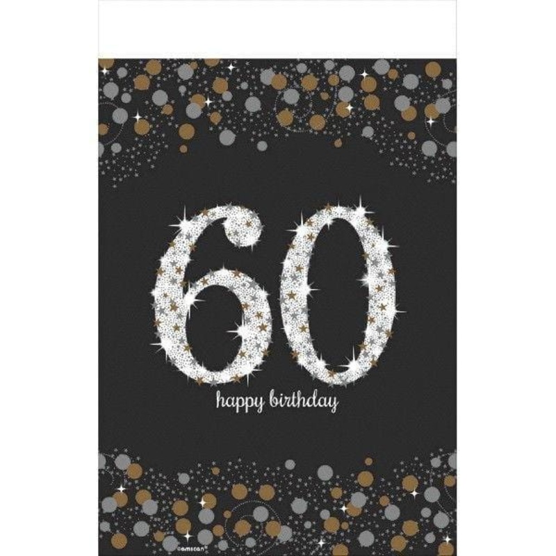 60th Sparkling Celeb - Plastic Table Cover 54 X 102 In.
