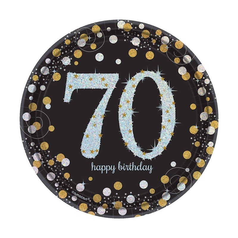 70th Sparkling Celeb - Plates 7 In. 8/pkg