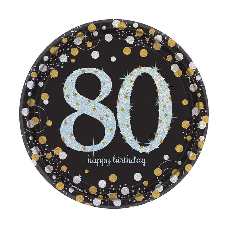 80th Sparkling Celeb - Plates 7 In. 8/pkg