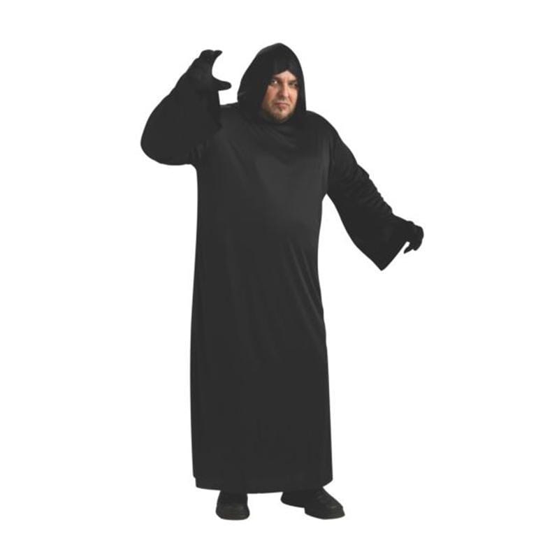 Black Hooded Plus Size Robe for Adults