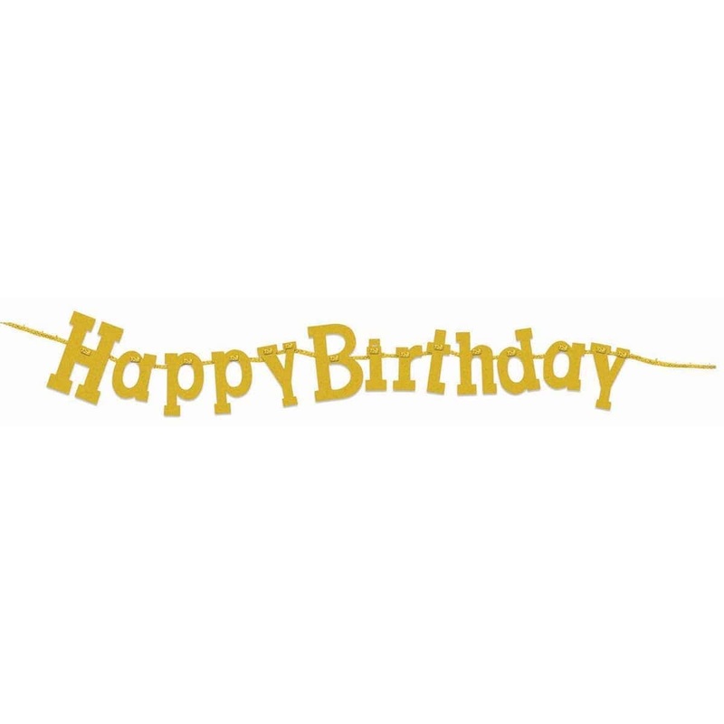 Diamond Banners 7 In. - Happy Birthday - Gold