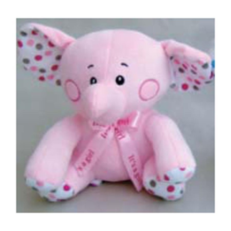 Elephant Plush 8 In. - Pink