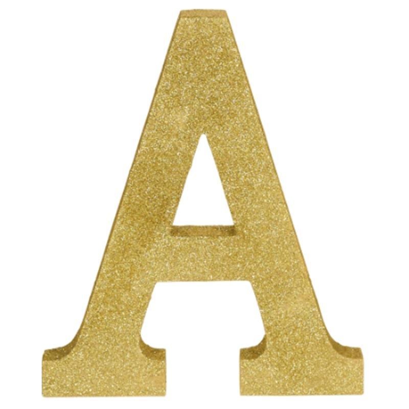 Gold Glitter Letter - A