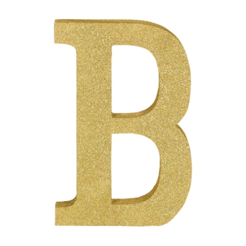 Gold Glitter Letter - B