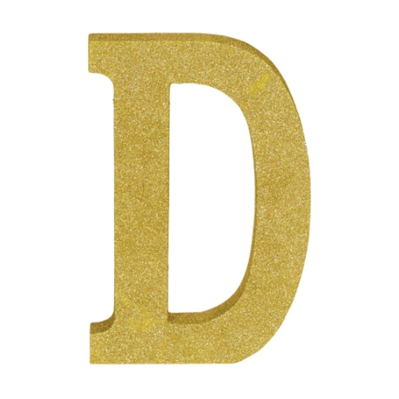 Gold Glitter Letter - D