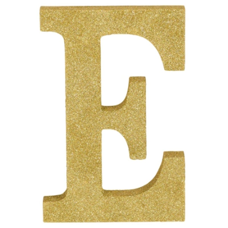 Gold Glitter Letter - E