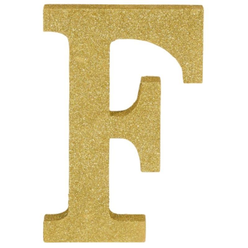Gold Glitter Letter - F