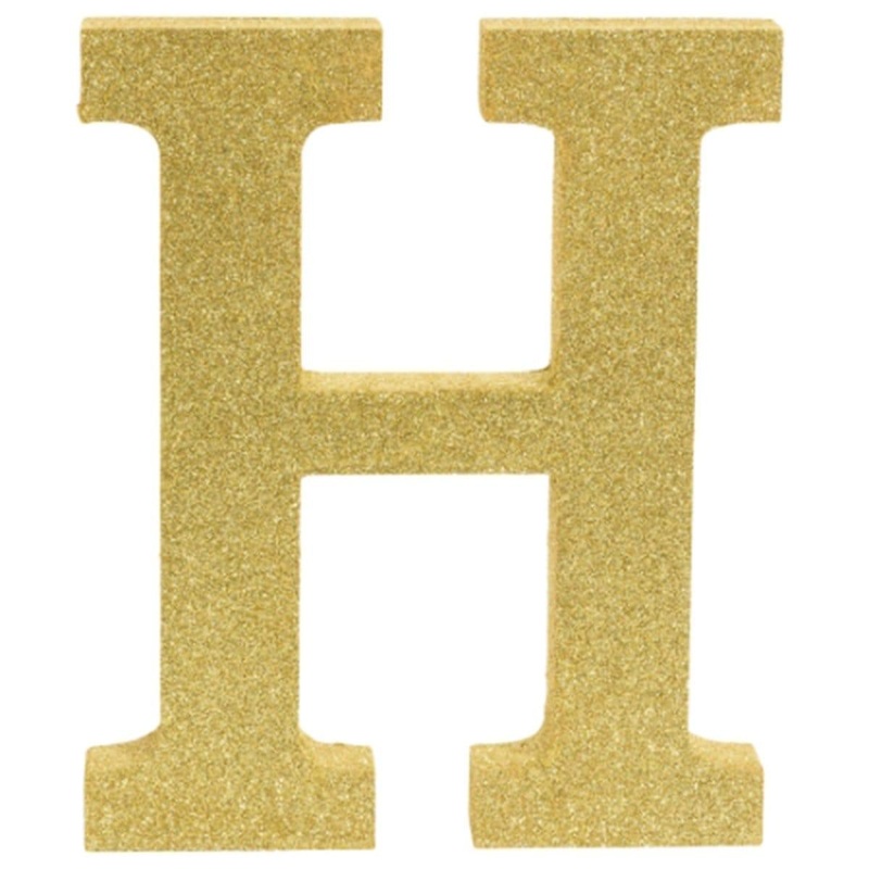 Gold Glitter Letter - H
