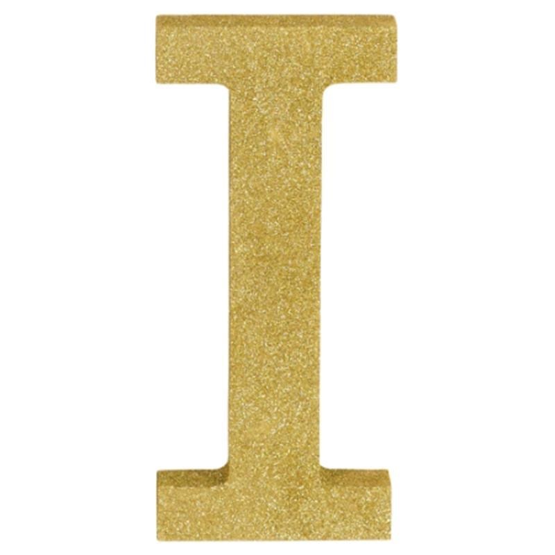 Gold Glitter Letter - I