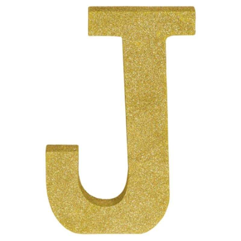 Gold Glitter Letter - J