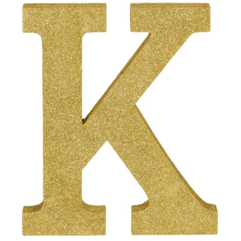 Gold Glitter Letter - K