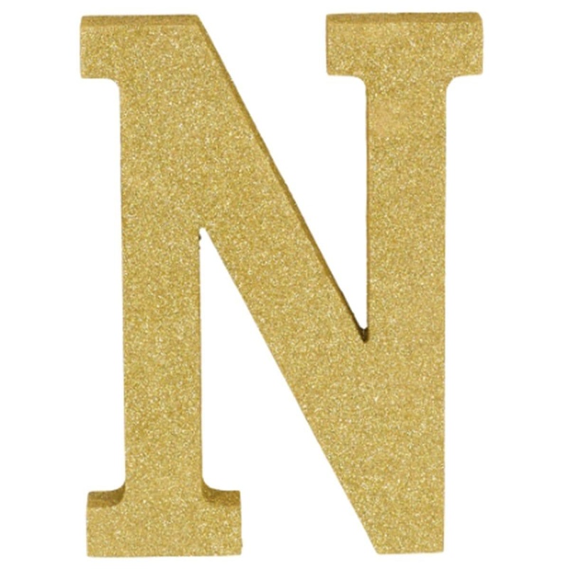 Gold Glitter Letter - N