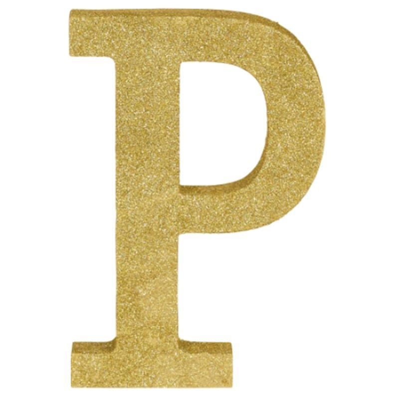 Gold Glitter Letter - P