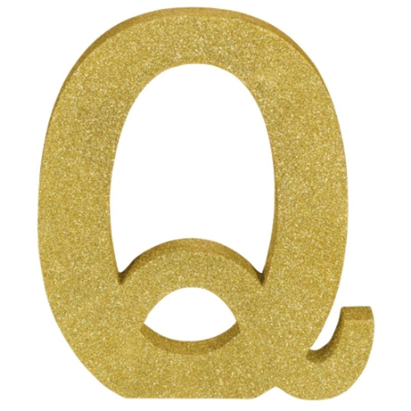 Gold Glitter Letter - Q