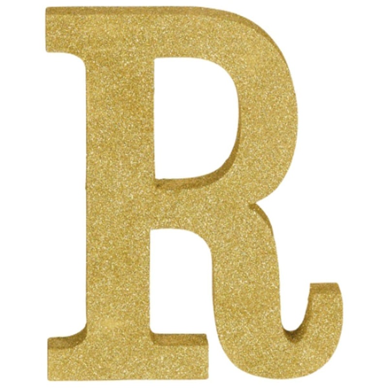 Gold Glitter Letter - R
