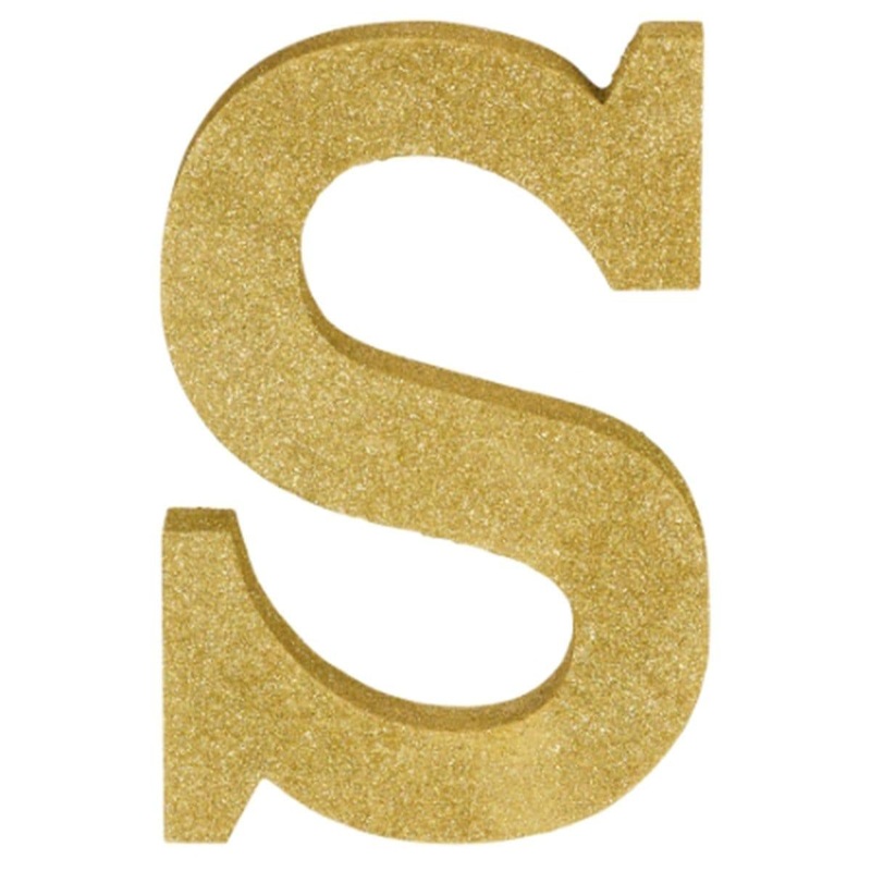 Gold Glitter Letter - S