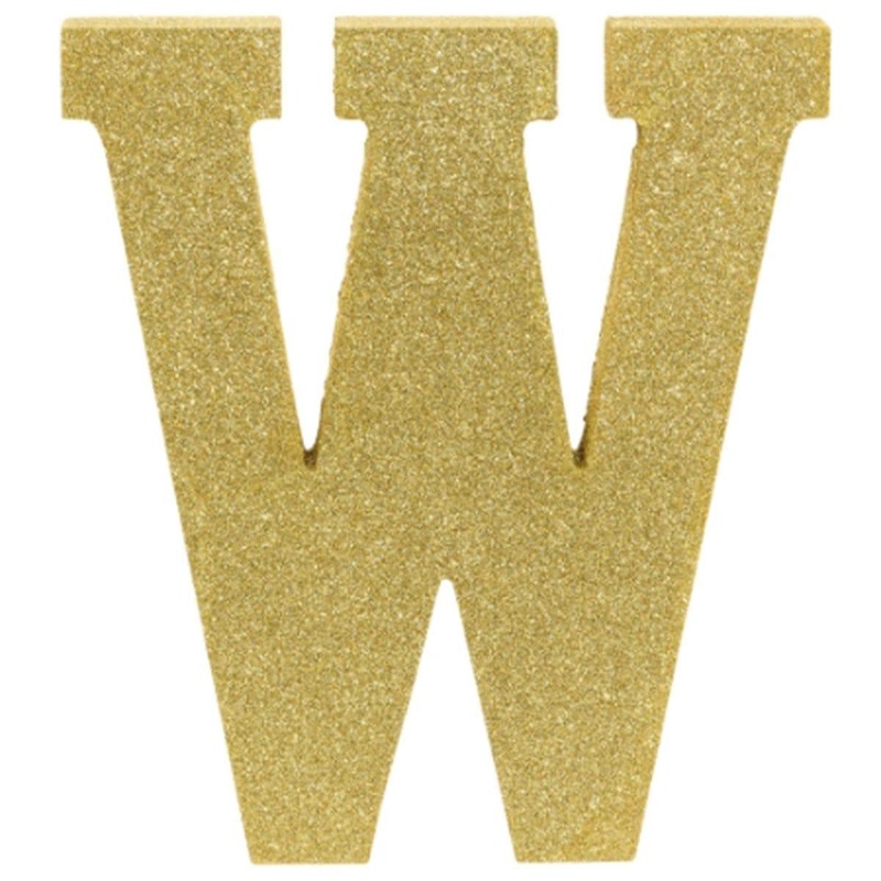 Gold Glitter Letter - W