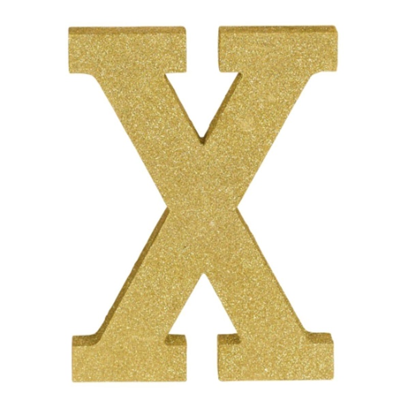 Gold Glitter Letter - X