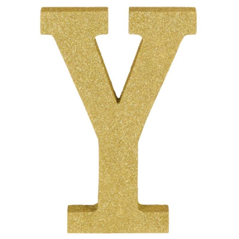 Gold Glitter Letter - Y