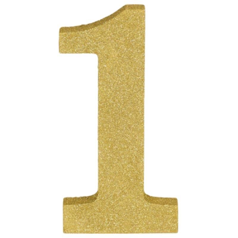 Gold Glitter Number - 1