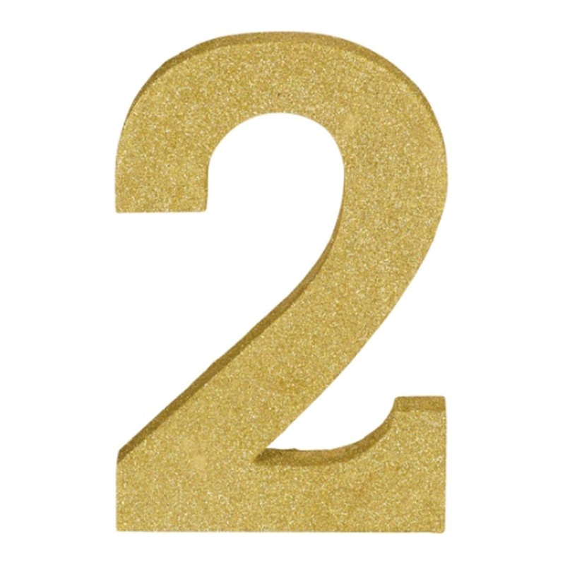 Gold Glitter Number - 2