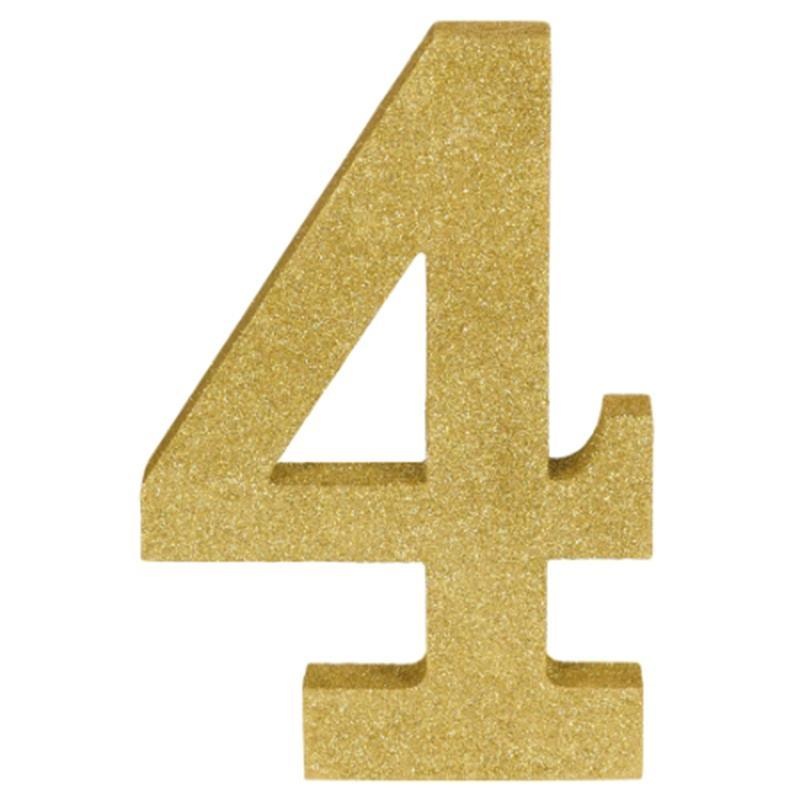 Gold Glitter Number - 4