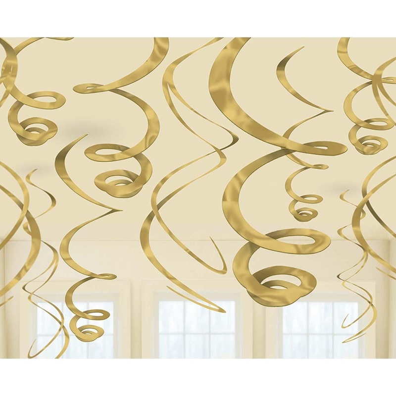 Hanging Swirls 22 In.- Gold 12/pkg.
