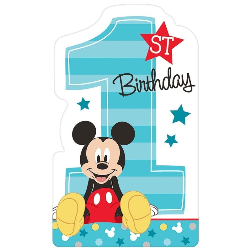Mickey 1st Birthday - Invitations 8/pkg