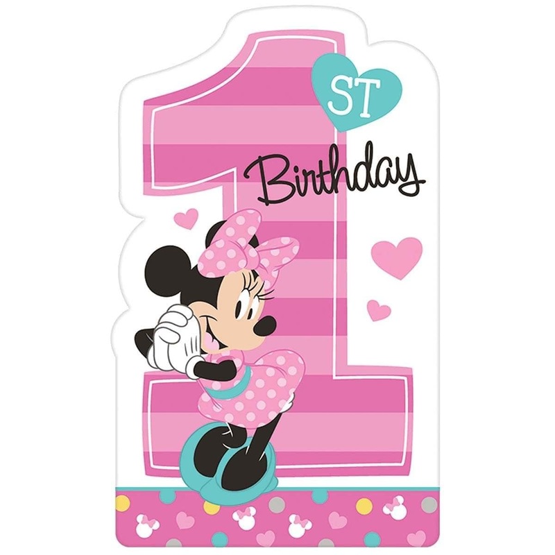 Minnie 1st Birthday - Invitations 8/pkg