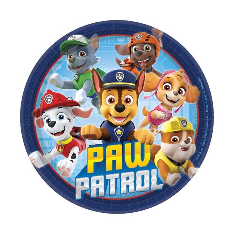 Paw Patrol Dessert Plates 7 inches, 8 per package