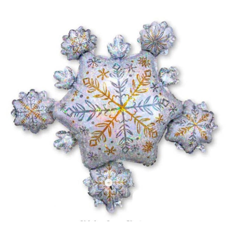 Supershape Balloon - Holographic Snowflake