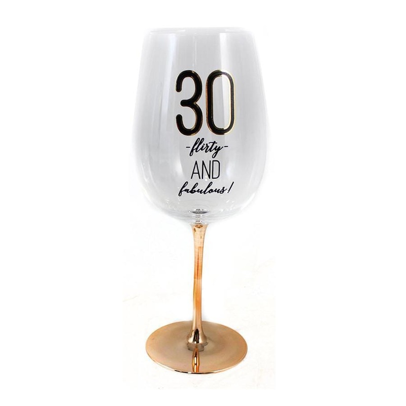 Wine Glass - 30th - Gold