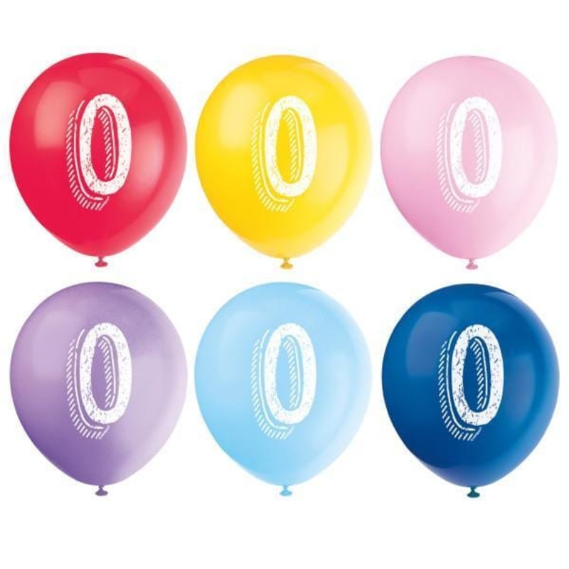 #0 Assorted Latex Balloons, 6 Count
