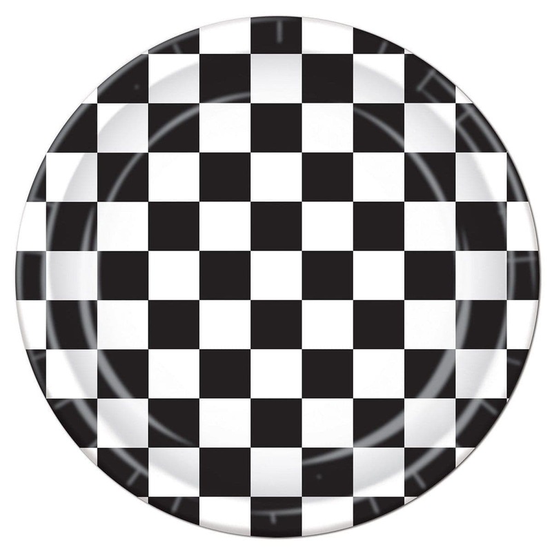Checkered Paper Plates 9 Inches, 8 per Package