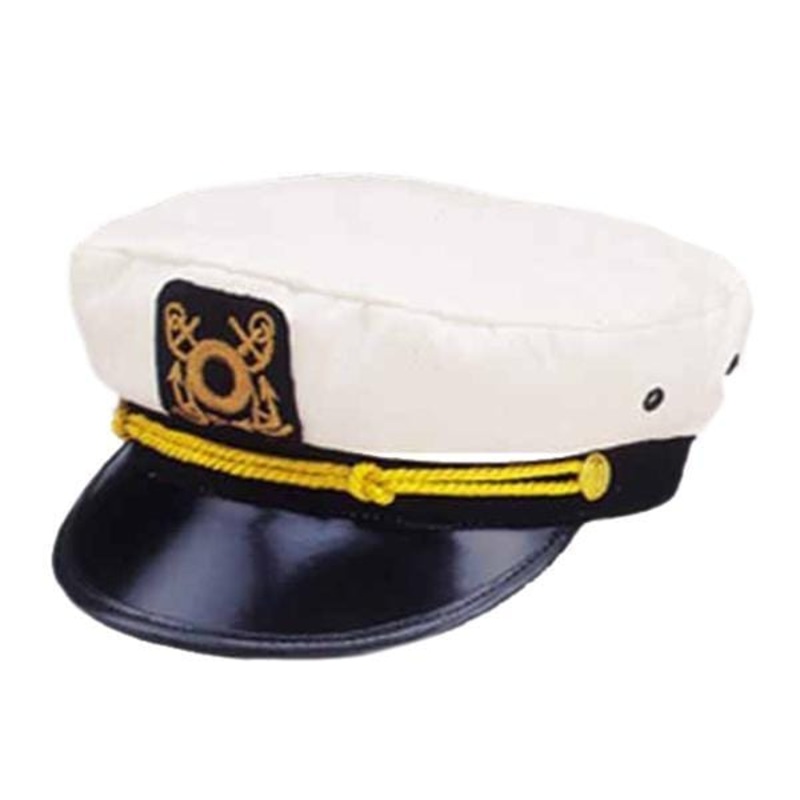 White Yacht Cap for Adults