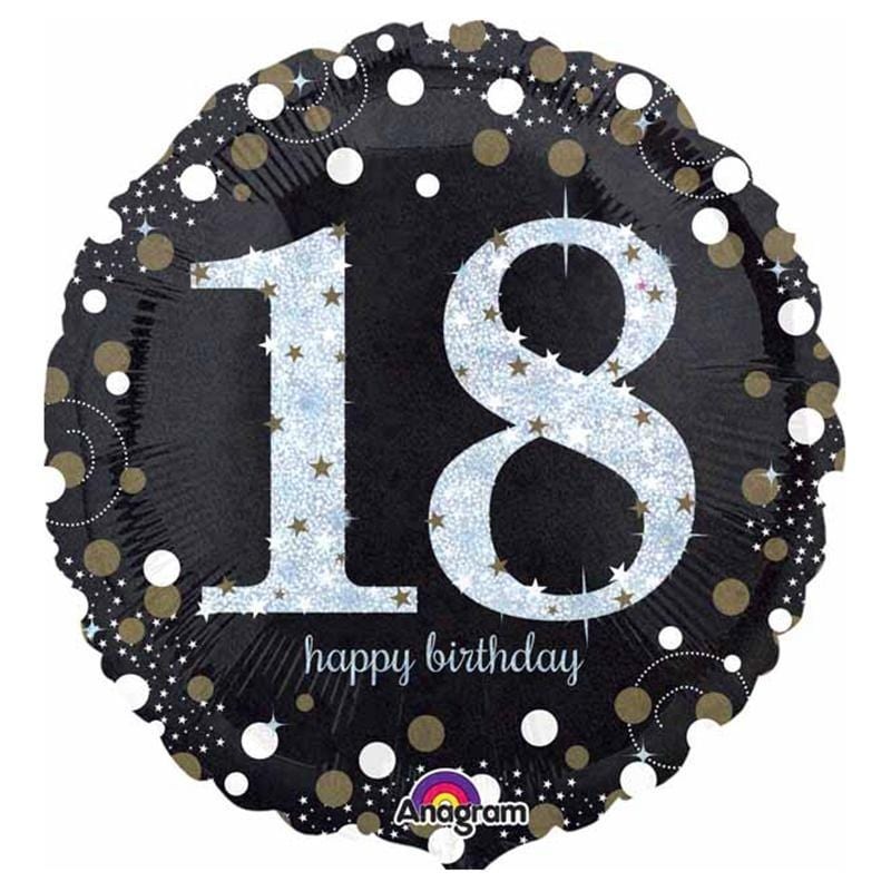 18th Sparkling Birthday Foil Balloon, 18 Inches