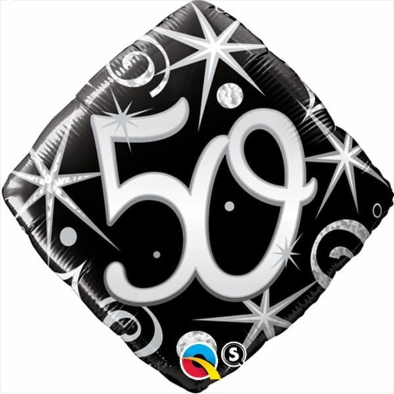 50th Elegant Sparkles & Swirls Foil Balloon, 18 Inches