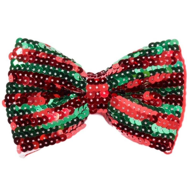 Christmas Bowtie - Sequin - Green & Red