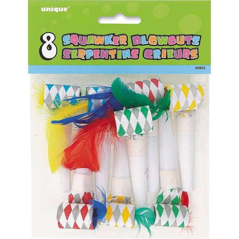 Feathered Squawcker Blowouts 8/pkg.